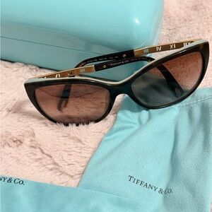 Tiffany & Co. Black and Aqua Cat Eye Sunglasses